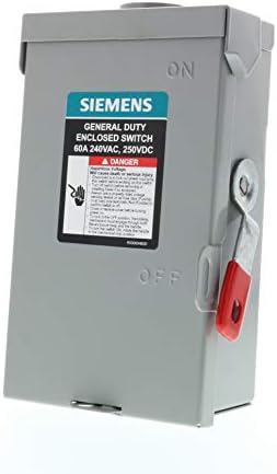 Siemens GNF222RA 2P 60A 240V Opći Prekidač Sigurnosti Na otvorenom, Неплавкий,ANSI 61 Siva