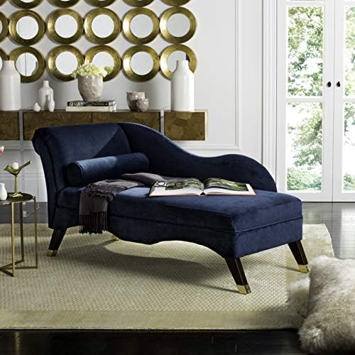 Safavieh Kućna kolekcija Кайден Tamno plavi Baršun plaža stolica s jastukom
