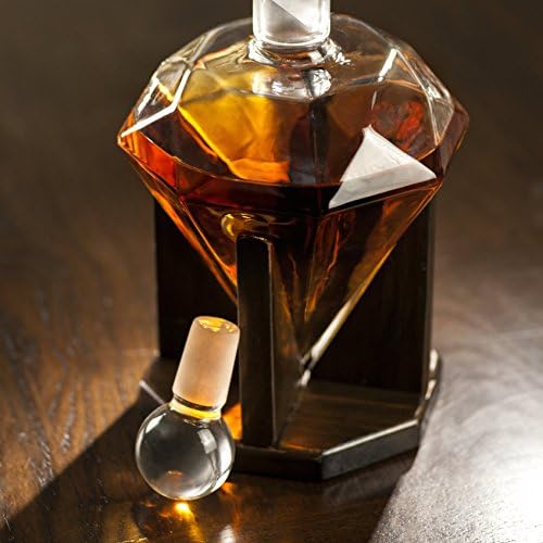 Ručni Udarac Diamond Bokal za viski: Dizajnerske staklenke od бессвинцового stakla izrađeni po mjeri Drvenim