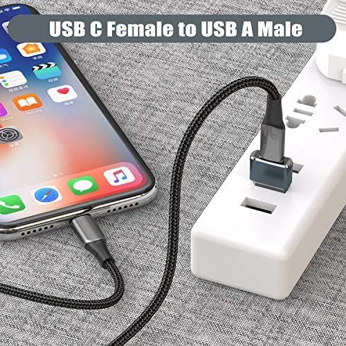 USB C Ženski na USB Muški 2 Kom,Kabel za punjač tipa A Adapter za iPhone 11 12 13 Pro Max,Airpods iPad Air 4