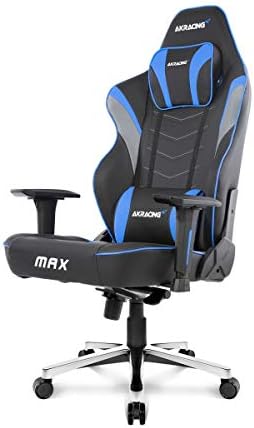 Igra stolica serije AKRacing Masters Max sa širokim ravnim sjedala, najvećom težinom od 400 funti, Mehanizam za Podešavanje visine stolice i fotelje - Plava