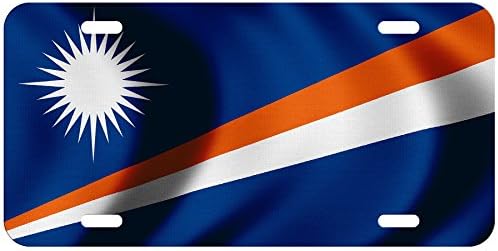 Registarske pločice ExpressItBest od visokokvalitetnog aluminija - Zastavu Marshall islands (Маршалловые otoka) - Valovi