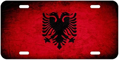 Registarske pločice ExpressItBest od visokokvalitetnog aluminija - Zastava Albanije (Albanski) - Seljački
