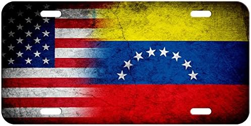 Registarske pločice ExpressItBest od visokokvalitetnog aluminija - Zastava Venezuele (Prijevara) - Seljački/SAD