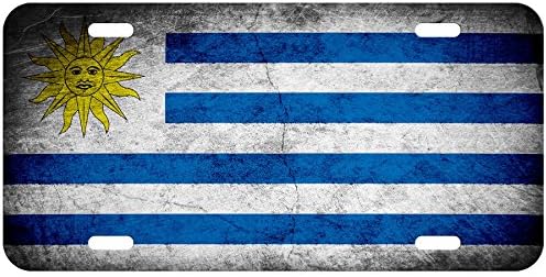 Registarske pločice ExpressItBest od visokokvalitetnog aluminija - Zastava Urugvaj (Urugvaj) - Seljački