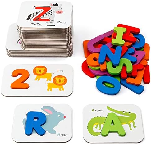 Skup flash kartice Coogam s brojkama i алфавитами - ABECEDA Drvene Slova i brojeve Kartica ploča za životinje puzzle Igra Montessori Razvojne Igračke Dar za djecu u dobi od 3 do 4 godine i stariji