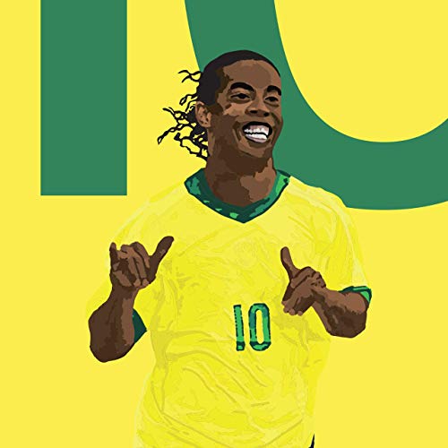 Ispis Nogometa u Brazilu - Plakat Ronaldinho - Fudbalski umjetnost - Ispis Nogomet bez okvira - Ukras Fudbala,