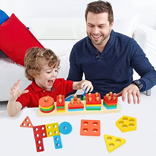 Montessori Igračke za 1 2 3 4-Godišnje Djevojčice Dječaci Drvene Puzzle Slaganje Igračaka Darove za Djecu Edukativne Igračke Za Prepoznavanje Boje Sorter Oblika