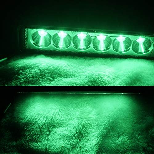 AUXMOTEC Zelena Led Lampica Bar 2 KOMADA 18 W Spot Противотуманный Svjetlo za vožnju po cesti Vodootporan je