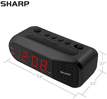 Jasan digitalni alarm – Crno kućište sa crvenim led - Uzlazni signal postaje sve glasnije, Lagano buđenje, Dvostruki alarm - Backup baterija, Jednostavan je za korištenje s jednostavnim kontrolama