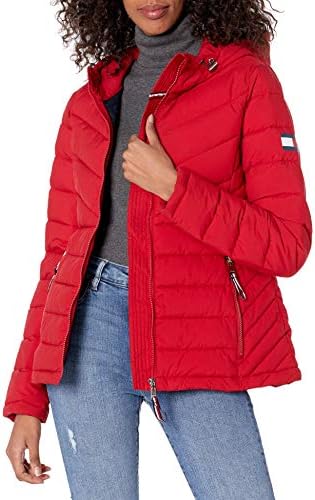 Ženska elastična упаковываемая jakna s kapuljačom Tommy Hilfiger s kapuljačom