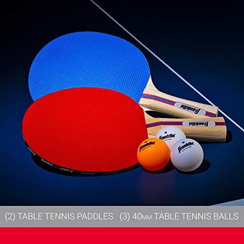 Franklin Sportski Set za ping-pong s kuglicama - Set za stolni tenis za 2 igrača s (2) vesla + (3) Loptica u