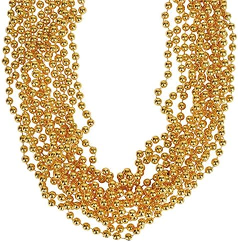 Ogrlice od zlata kuglice za zabave (72 pakiranje) Velike perle Mardi Gras, su savršeni za svečane pribora na