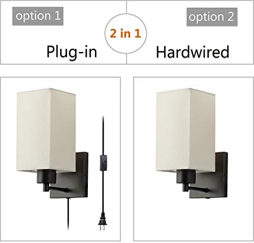 Skup zidne Svjetiljke KOONTING od 2 Konektora, Zidne lampe u rustikalnom stilu s priključuje kabel i тумблером