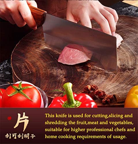 Nož za rezanje mesa 7 inča – Kineski Nož za kuhara s drškom od ružinog drveta, Nož za rezanje povrća i mesa