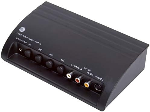 GE 4-sistemski Prekidač RCA AV-razdjelnik za spajanje 4 uređaja izlaz RCA na tv, Podrška za S-Video, Audio/Video,