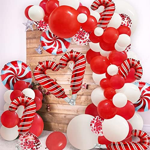 115 Komada Božićni Crveno-bijeli balon Гирлянда Luk Kit Izabrane Veličine 18 cm 12 cm 10 cm 5 cm Latex Bijele,