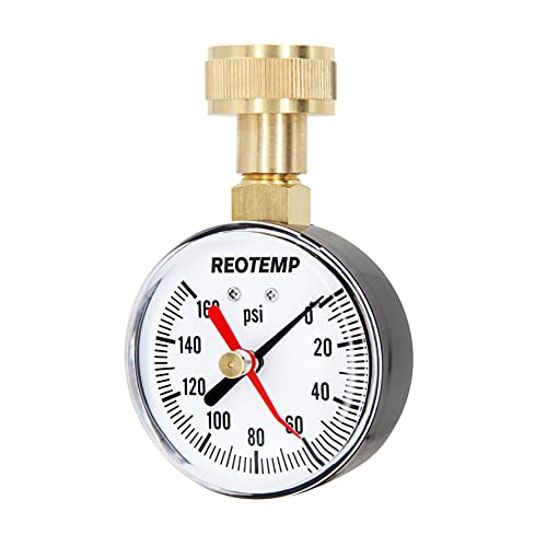 Manometar za mjerenje tlaka vode u kući Reotemp PD25H 2,5 sa maksimalnim pokazivač, 0-160 funti po kvadratnom