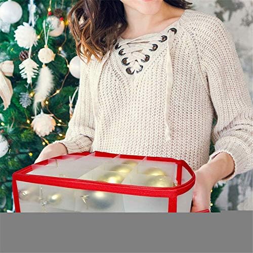 Kutija za pohranu božićnih ukrasa - zipper odijeljene Kutija za pohranu Čuva do 64 blagdanskih ukrasa za Dom,
