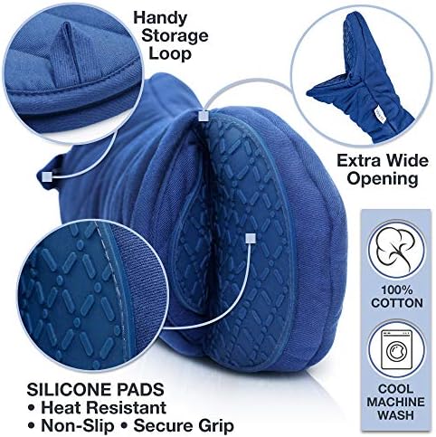 Rukavice za pećnicu Govicci s silikonske rucice - 2 kom. pamučne rukavice za pećnicu, otporni na toplinu do