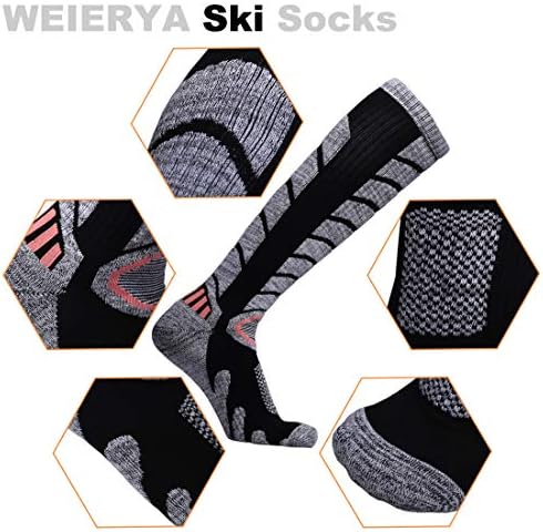Skijaške čarape WEIERYA 2 Para u pakiranju za skijanje, Snowboarding, Čarape za bavljenje sportom na otvorenom