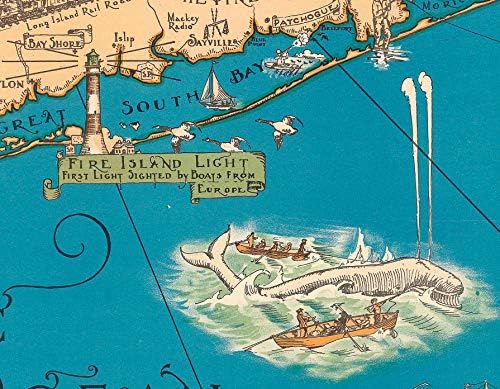 Povijesna karta - Stara karta Long Islanda rada Кортленда Smitha, Seljački Zid umjetnost, Plakat s Репродукцией