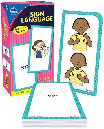 Carson Деллоза Flash kartice američkog znakovnog jezika—Obostrani, 122 Znak ASL S Ilustracijama i Udrugama Riječi,