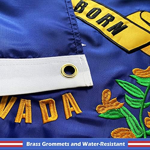 Zastava države Nevada WINBEE 3x5 Metara - Premium Vezeni, Čvrst Najlon 300D, Вшитые Trake i Mesing Люверсы.