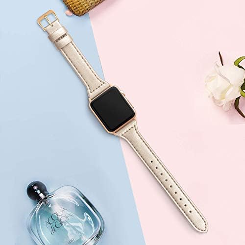 Kožni remen SWEES Kompatibilan sa satom Apple Watch 38 mm 40 mm 41 mm, Tanak Tanak Elegantan Elegantan Remen