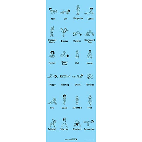 Stvarno Dobar Dječji Yoga Mat 24 Иллюстрированными Позами – Sigurna, Bez Фталата-Debljine 5 mm, Нескользящий,