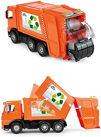 Lena АКТРОС Plišani kamiona smeća Kamioni za 3-godišnje Dječake i Djevojčice Realno Obrada Smeća Smeće Narančasta,