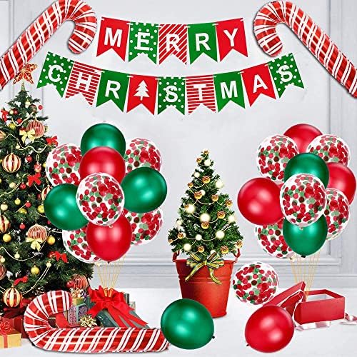Set ukrasa za božićne zabave - Dekoracije za Božićne zabave, uključujući Vijenac od Božićnih lopte, balone iz