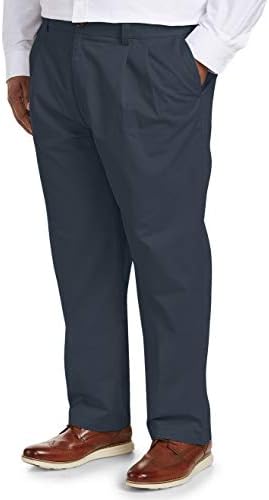 Gospodo široke hlače Essentials velike i visoke veličine slobodnog rezanja, otporan na bore, široke hlače-Chino