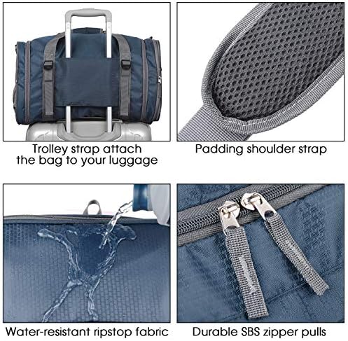 Sklopivi Sportska torba Sport WANDF s Uređaj za mokro torbe i cipela, Putnu torbu za muškarce i Žene