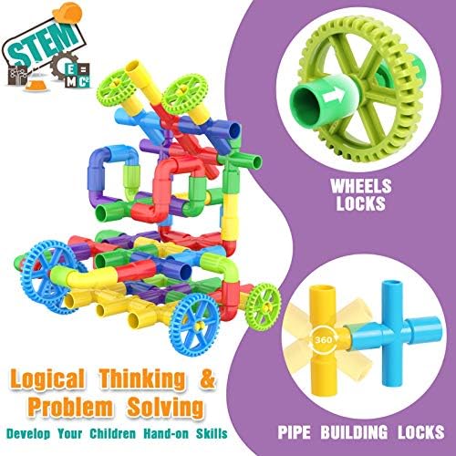 Gradivni blokovi djeca Obrazovne igračke, Kreativne Brave za matičnih cijevi Kit za izgradnju Cijevi Setovi