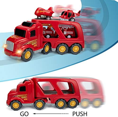 Set igračaka za vatrogasne strojeve SAITI sa zvukom i pozadinskim osvjetljenjem, 1 Kamion, 2 spasilačkih vozila,