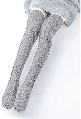 Ženske čarape do bedra Iznad koljena, Pletene čarape i za cipele, Duge tople trendy Zimske tajice
