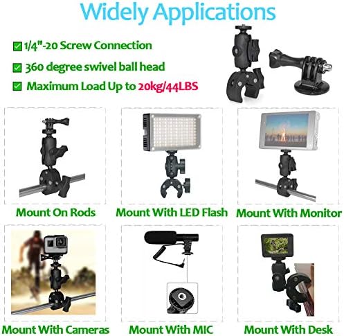 MEKNIK Super Skladište Sklop Mount Adapter sa dual kuglasta glava sa navojem 1/4-20 za digitalni slr fotoaparat