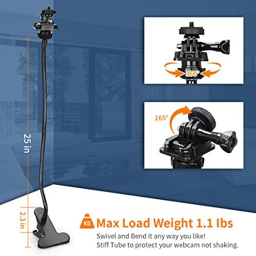 23 - inčni stalak za kameru CHANONE - Fleksibilni stalak za pričvršćivanje na guska vratu za streaming Web kamera
