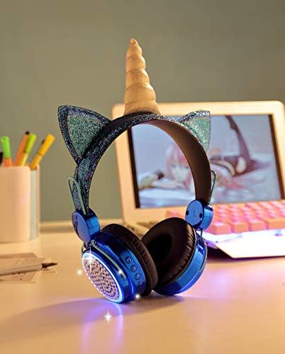 FLOKYU Bežični Dječji Slušalice Bluetooth Slušalice-Jednoroge s Mikrofonom za Dječake, Djevojčice, 85 db Lijepo