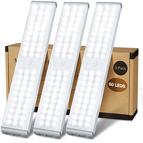 Led Lampa Za Ormar, 60 LED-Najnovija Verzija 4 Načina Punjiva Senzor Pokreta Lampa Za Ormar Pod Ormara, Podesiva