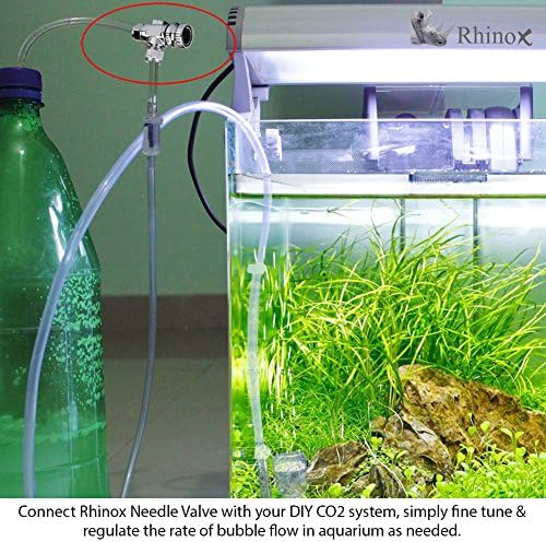 Bakar igličasti ventil Rhinox, 1, 5x1, 2 cm sa rupom od 0,6 inča, Potrebne za precizno reguliranje CO2 u akvarijima,