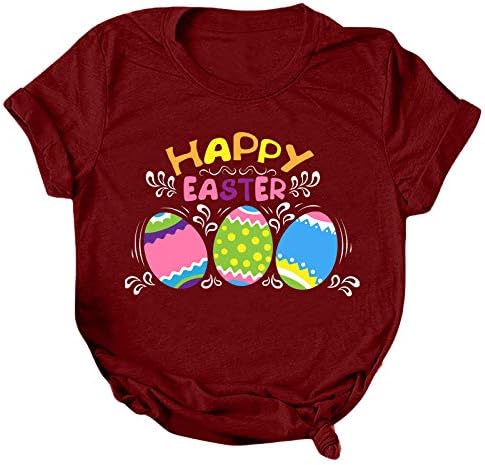 Dosoop Ženska majica sa slikom sretan Uskrs kratkih rukava, grafički majice s po cijeloj površini, majice, Svakodnevne