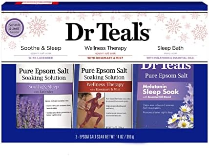 Poklon set Dr. Teal's Epsom Salt Variety Pack (Smiruje i zatišja lavandom, Sanitarne terapija Ružmarina i mente,