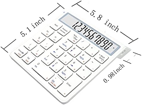 Sunreed 2 u 1 Bežična tipkovnica Kalkulator Numpad,Bluetooth Tipkovnica s led zaslon,Digitalna Tipkovnica financijskog