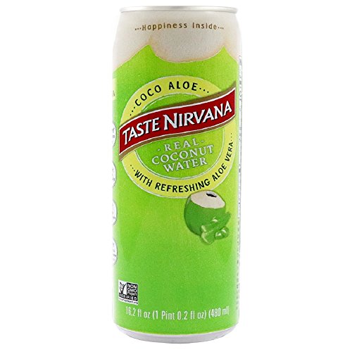 Pokušajte pravu kokos vodu Nirvana, Vodu s Aloe i koriste kokos, 16,2 Fl oz (Pakiranje 12)