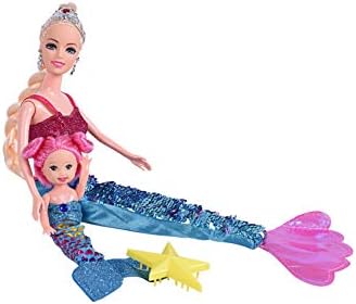Skup lutke Princeza Sirena, Mijenja boju Rep Sirene, Lutka u haljini od 12 cm i Lutka u haljini od 3 inča i