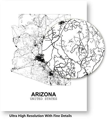 Eleville 11X14 Bez okvira Arizona, Sjedinjene američke Države Pogled na zemlju Sažetak Moderna cesta kartica