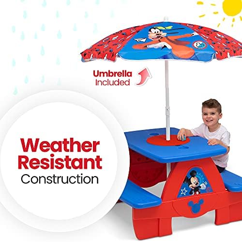 Delta Dječji 4-lokalni Stol za piknik s kišobranom i sudopera, kompatibilne sa Lego, Mickey Mouse
