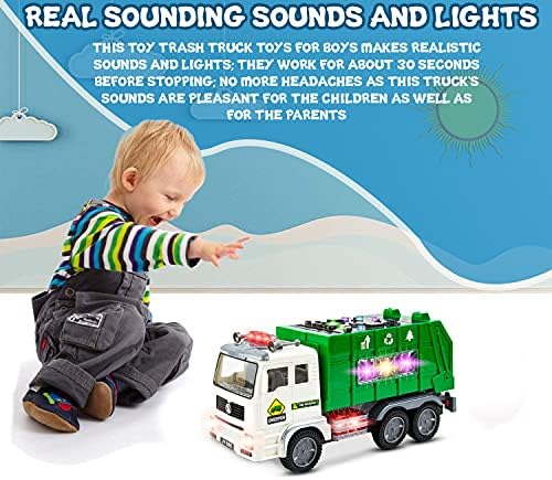 Plišani kamiona smeća Toysery Bump n Go – Kiper s фрикционным pogonom 4D svjetlima i zvukovima, Igračke za upravljanje